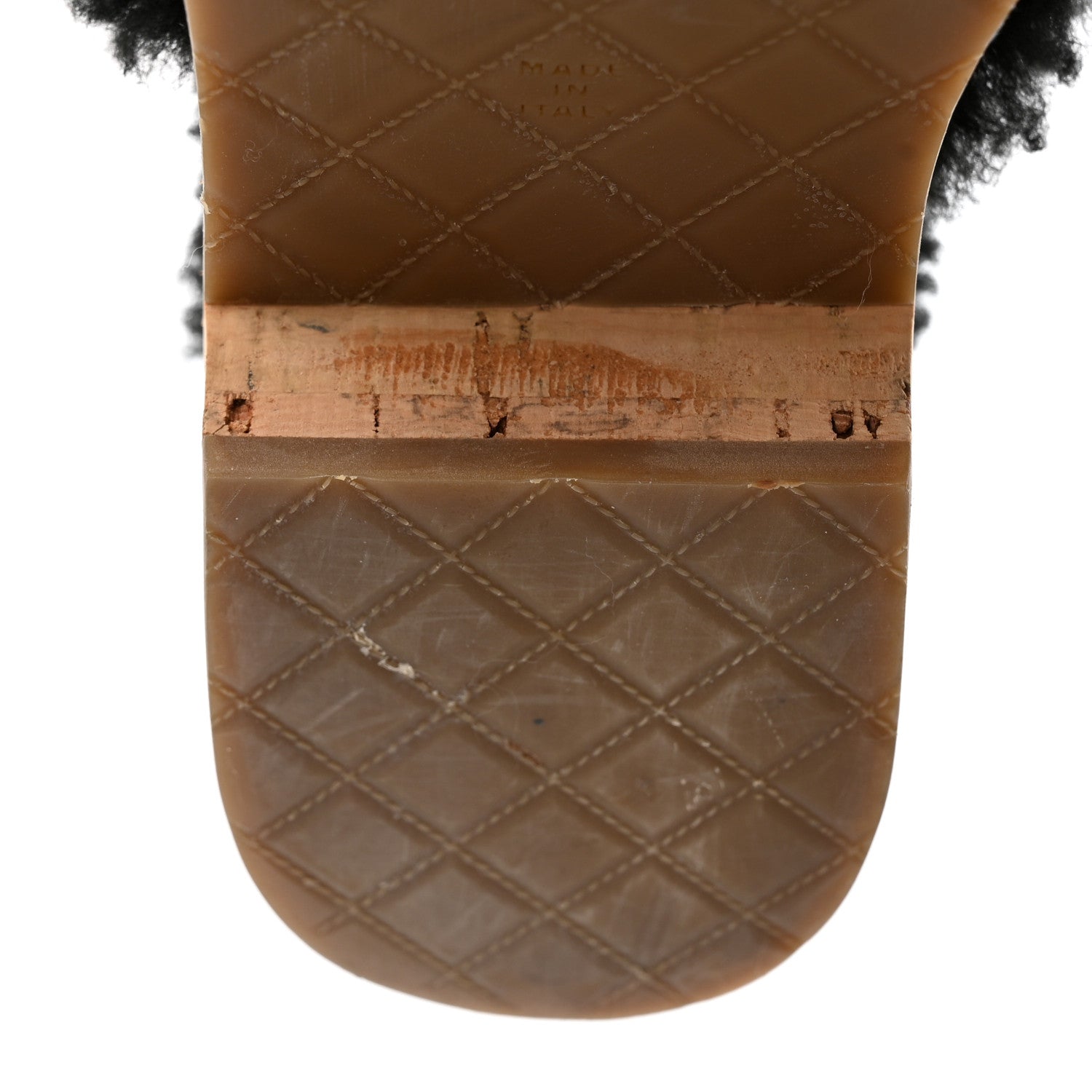 Chanel Suede Calfskin Shearling Turn Lock Clogs 41 Black 9 of 11