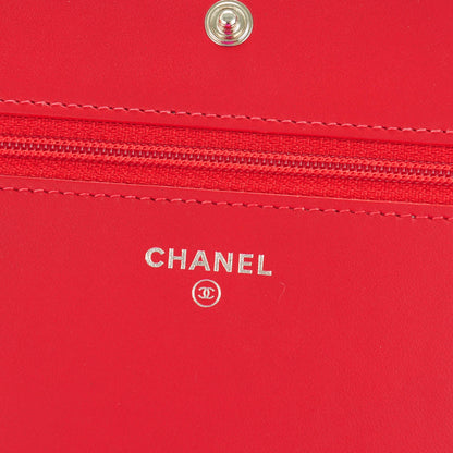 Chanel Lambskin Quilted Coco Boy Wallet On Chain WOC Red 6 of 8