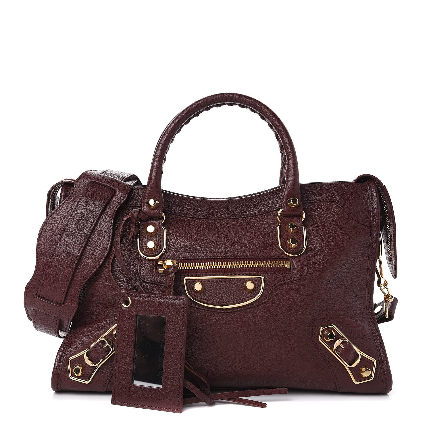 Balenciaga Chevre Gold Metallic Edge Hardware S City Rouge Pourpre 1 of 13
