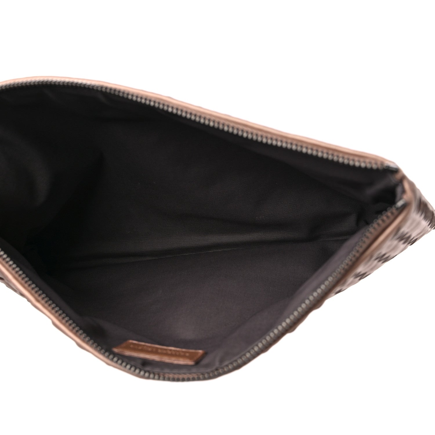 Bottega Veneta Metallic Nappa Intrecciato Wristlet Zip Pouch Rose Gold 5 of 8