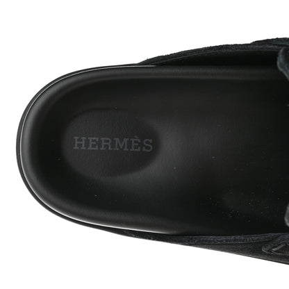 Hermes Suede Calfskin Go Mules 35 Black 7 of 10