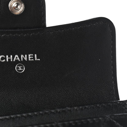 Chanel Lambskin Quilted Flap Card Holder Wallet So Black 9 of 11
