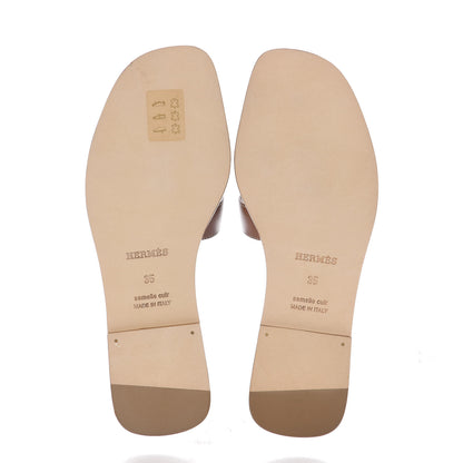 Hermes Box Calfskin Oran Sandals 35 Gold 5 of 10