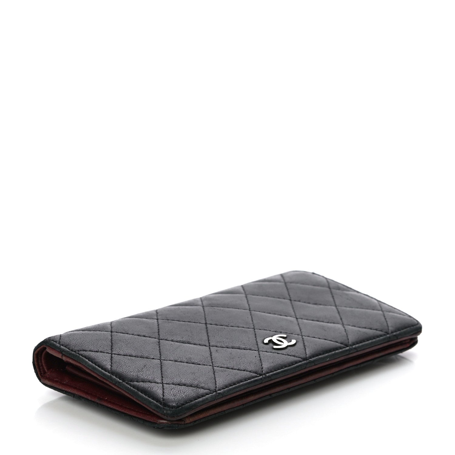 Chanel Lambskin Quilted Yen Wallet Black 4 of 14