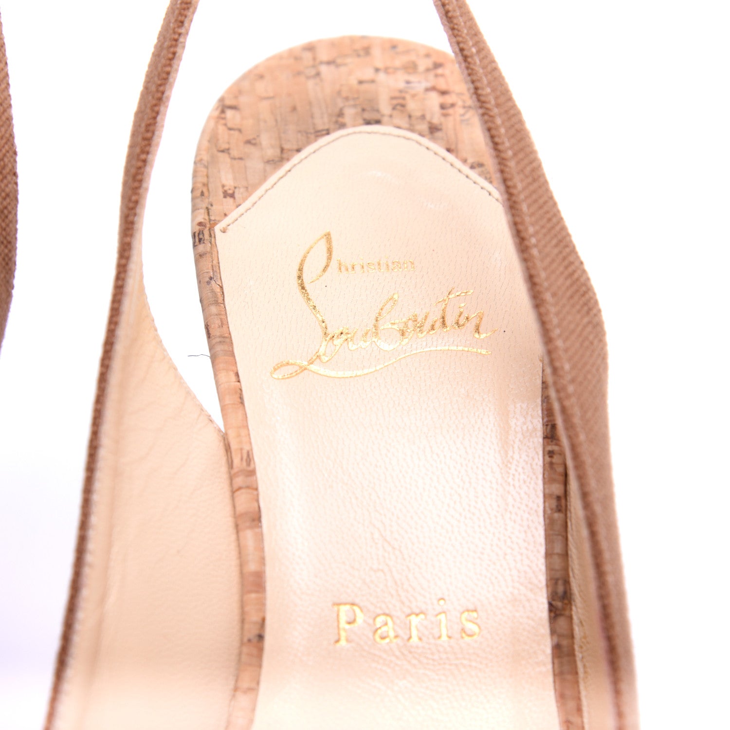 Christian Louboutin Canvas Cork No Prive 90 Pumps 38 Natural 6 of 11