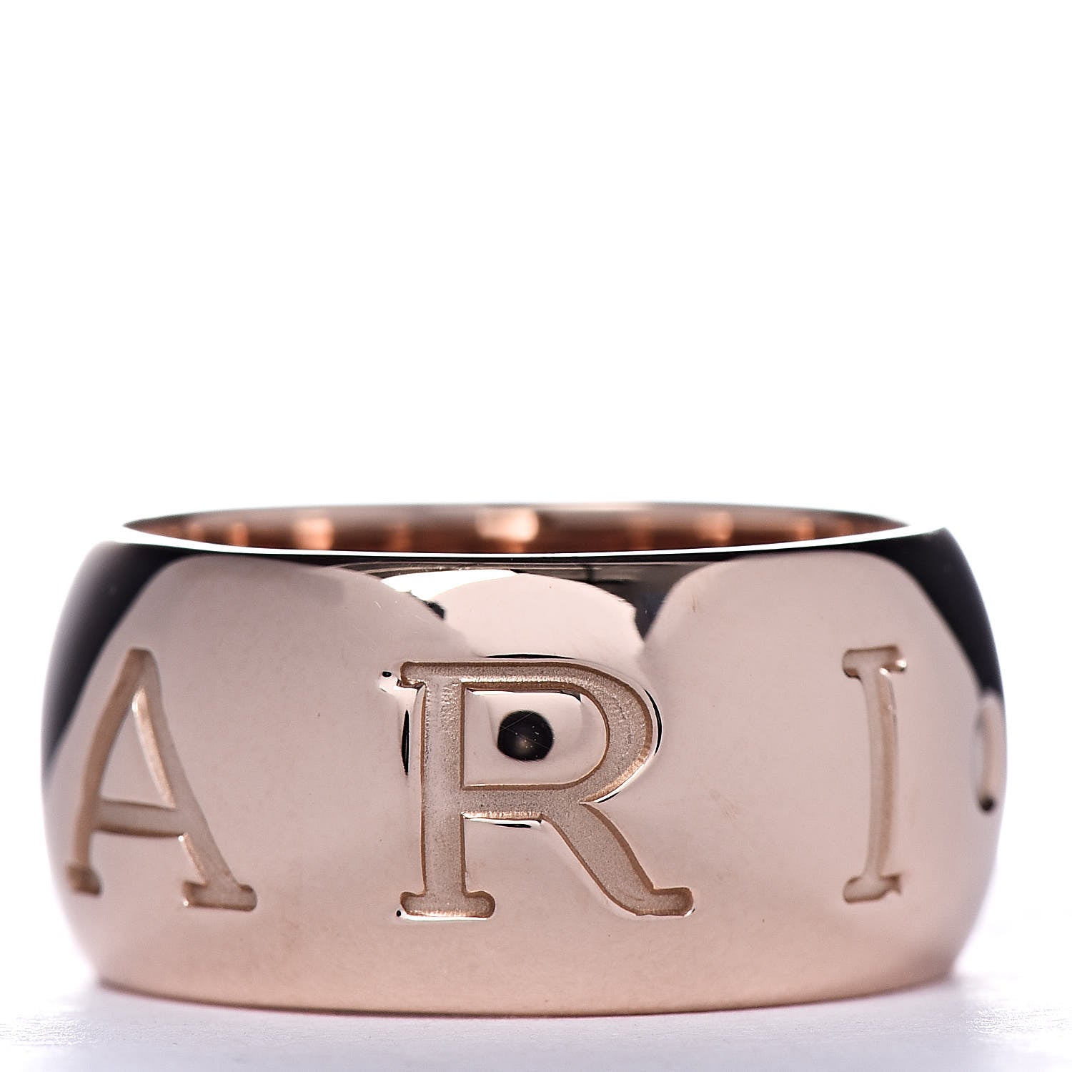 Bulgari 18K Rose Gold Monologo Ring 54 6.75 3 of 4