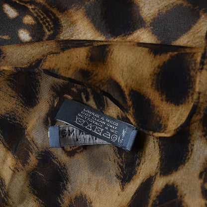 Alexander McQueen Silk Chiffon Leopard Skull Scarf Brown 7 of 8
