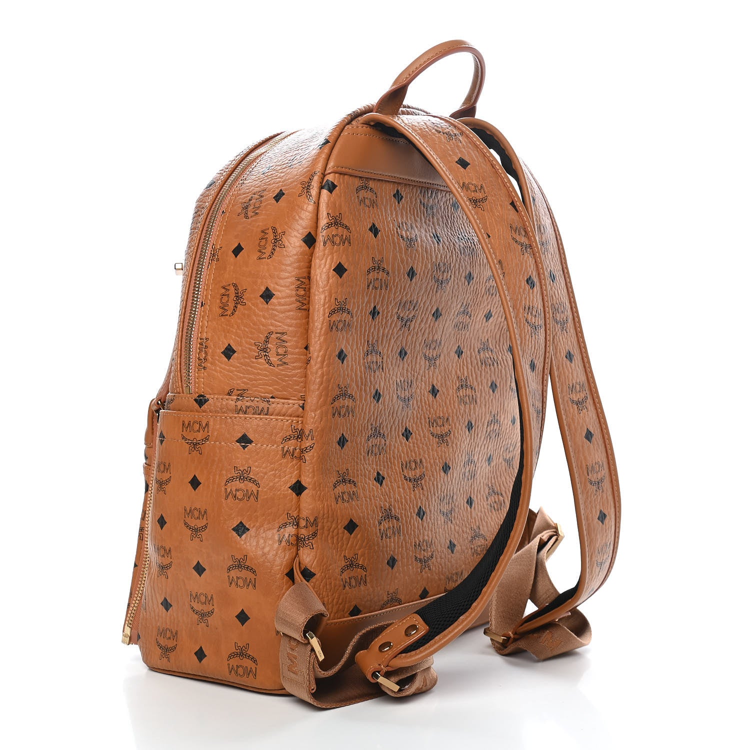 MCM Visetos Studded Medium Dual Stark Backpack Cognac 2 of 9