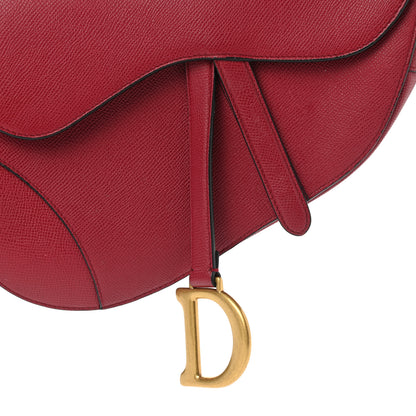 Christian Dior Grained Calfskin Saddle Bag Burgundy 8 of 14