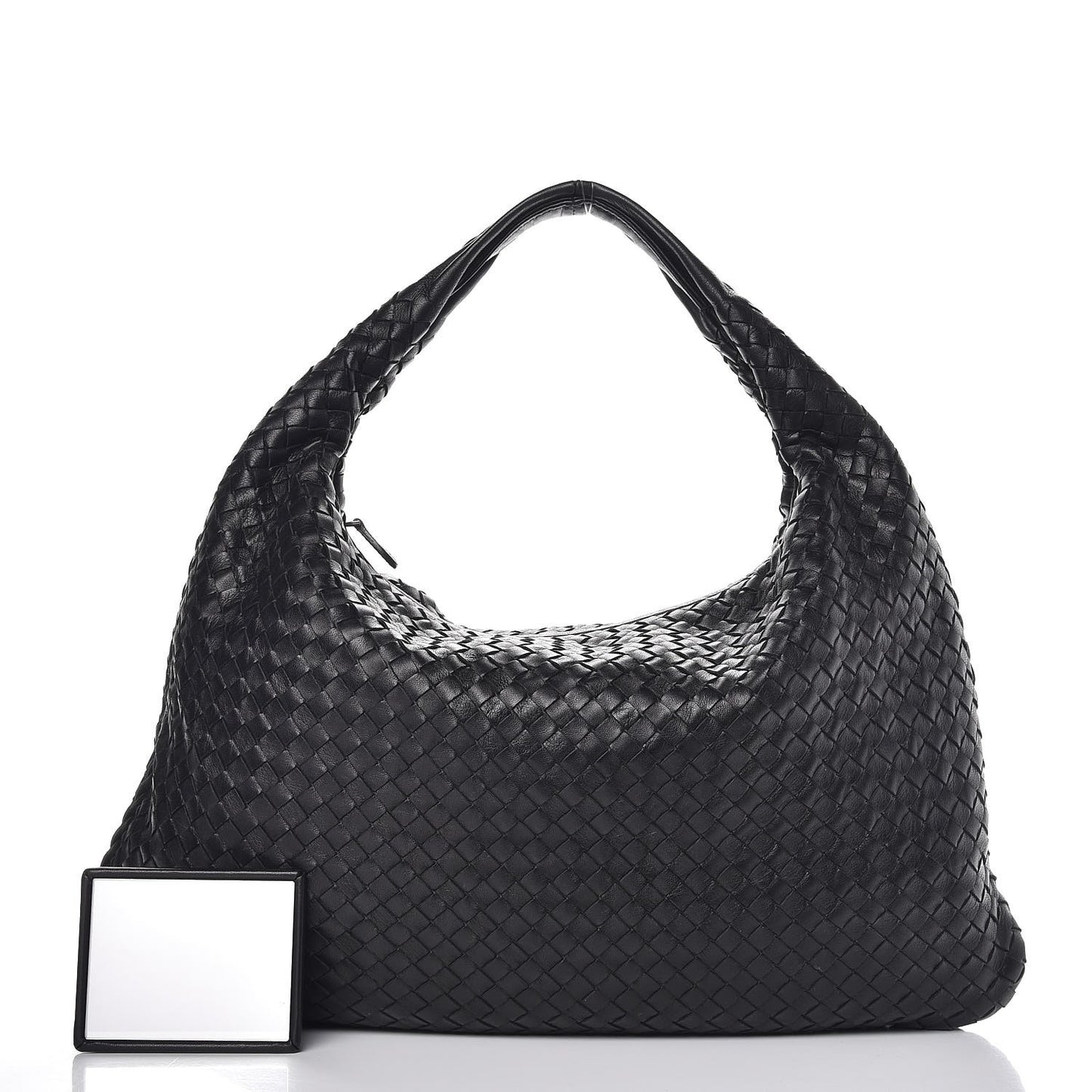Nappa Intrecciato Large Veneta Hobo Nero Black