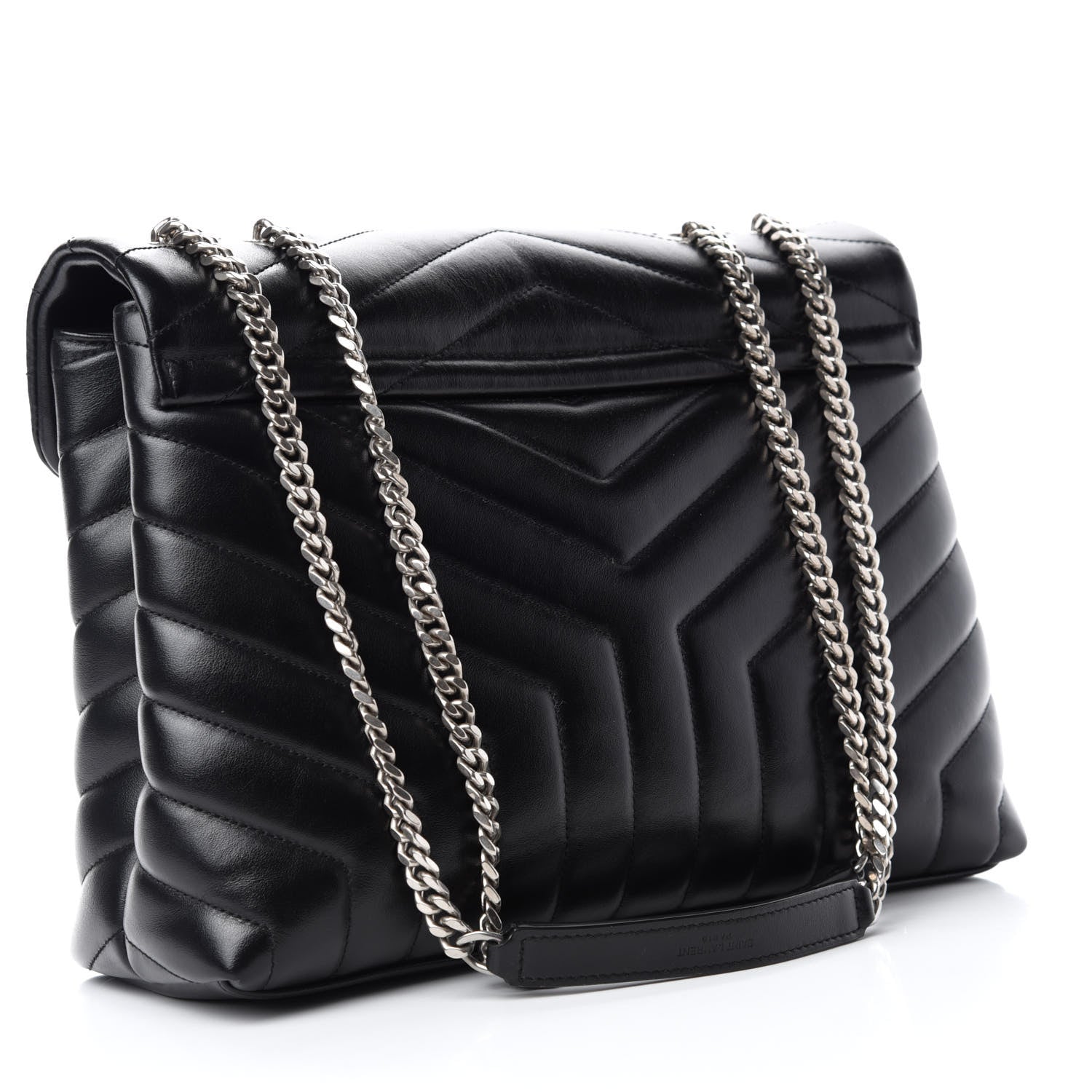 Saint Laurent Calfskin Y Quilted Monogram Medium Loulou Chain Satchel Black 3 of 12