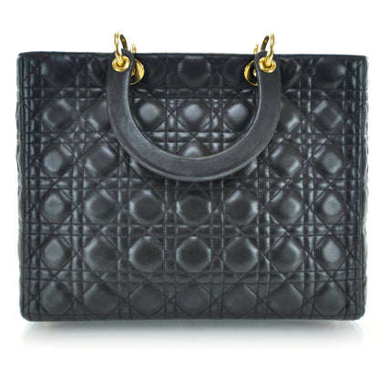 Christian Dior Lambskin Cannage Large Lady Dior Black 4 of 12