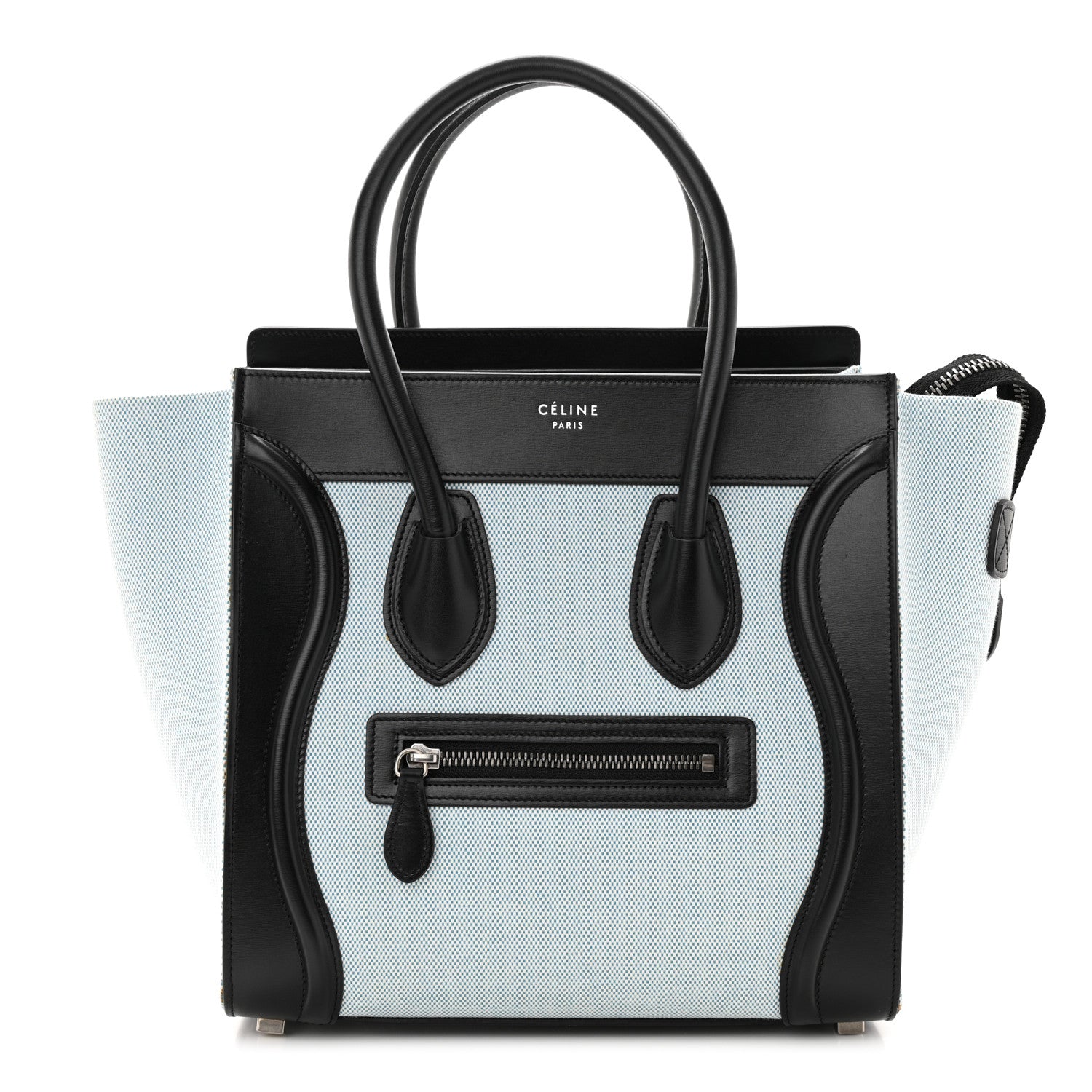 Celine Textile Smooth Calfskin Micro Bi-Color Luggage Blue 1 of 15