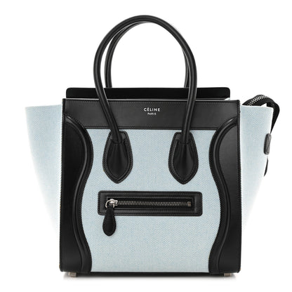 Celine Textile Smooth Calfskin Micro Bi-Color Luggage Blue 1 of 15