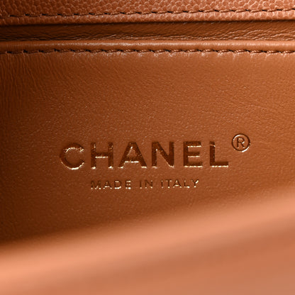 Chanel Caviar Chevron Quilted Medium Boy Flap Brown 6 of 12