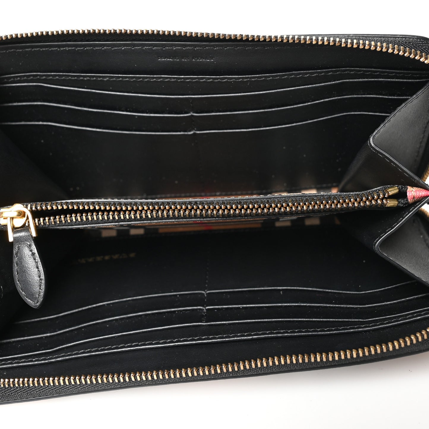 Vintage Check Elmore Zip Around Wallet Black