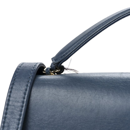 Chanel Shiny Calfskin Goatskin Quilted Small Coco Curve Messenger Flap Navy 13 of 15