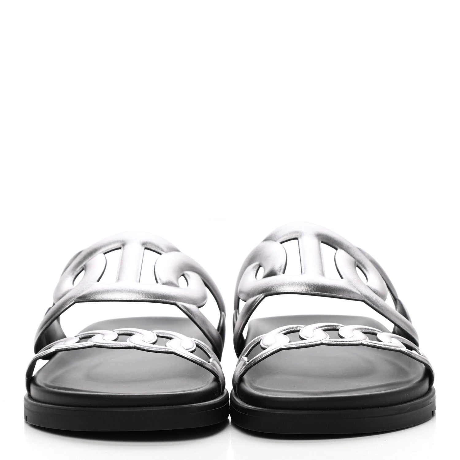 Hermes Nappa Extra Sandals 38 Gris Argent 2 of 9