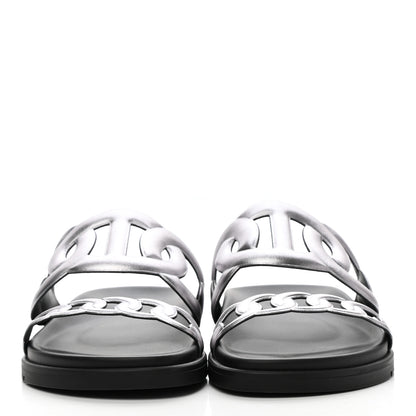 Hermes Nappa Extra Sandals 38 Gris Argent 2 of 9