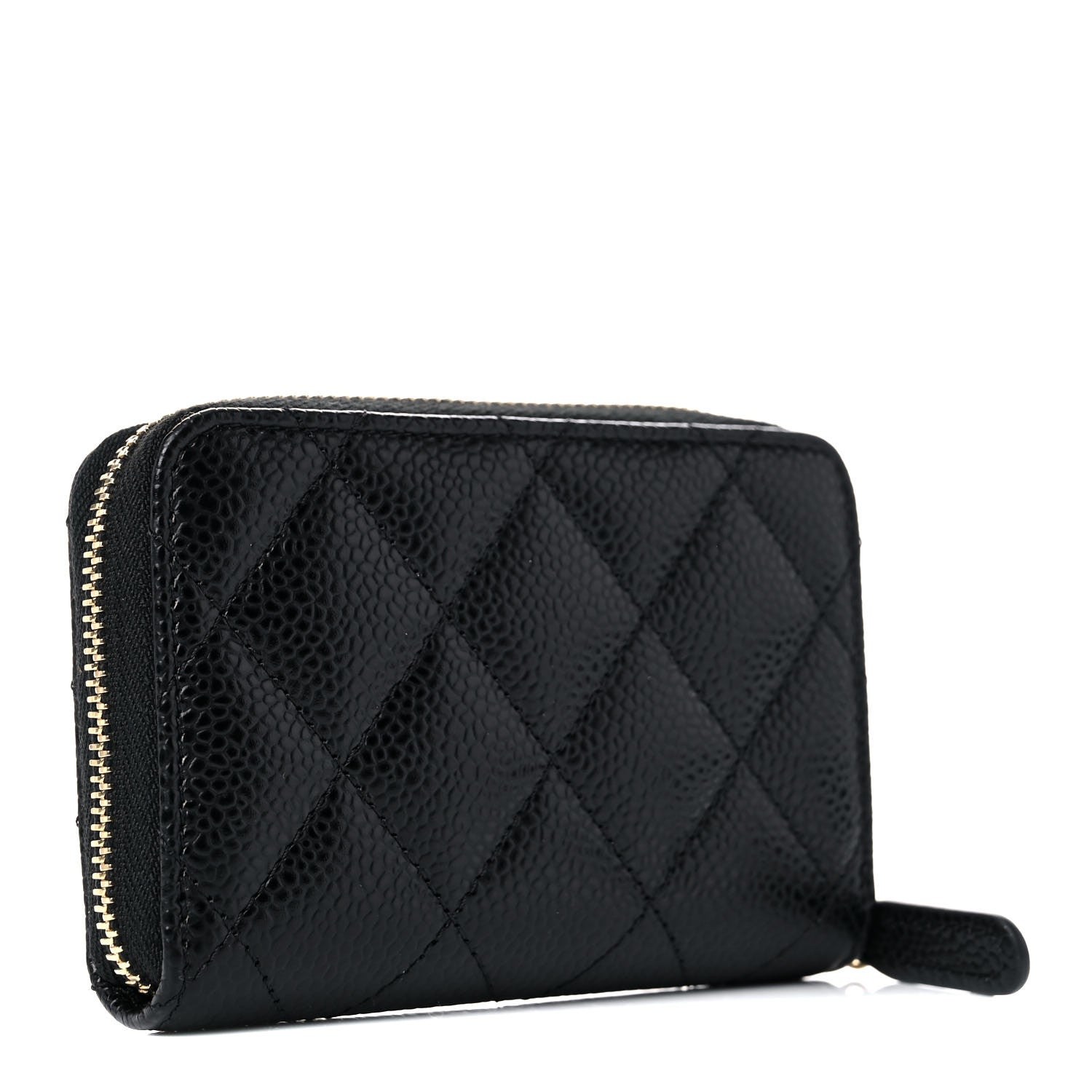 Chanel Caviar Quilted Zip Coin Purse Black 3 of 8