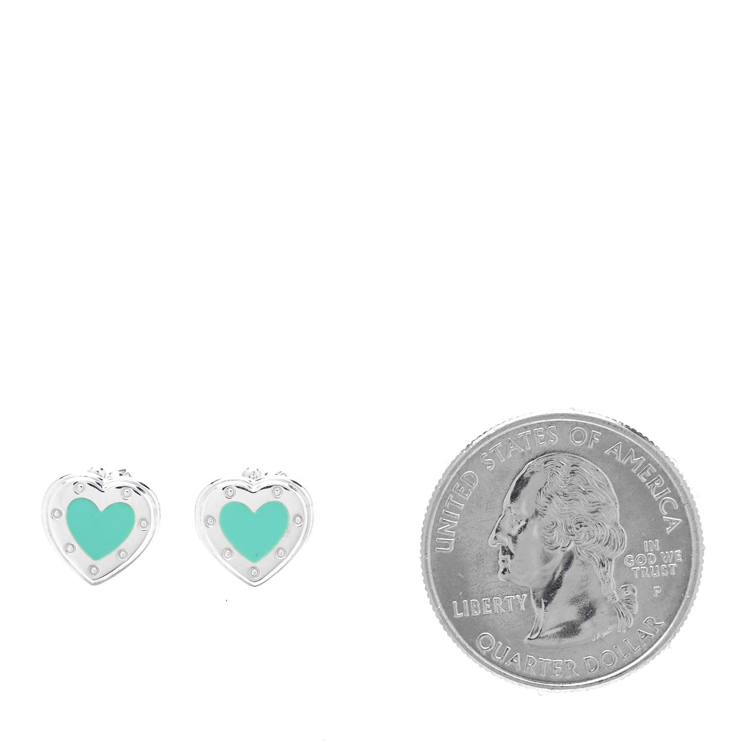 Tiffany Sterling Silver Enamel Mini Return to Tiffany Love Heart Earrings Blue 2 of 5