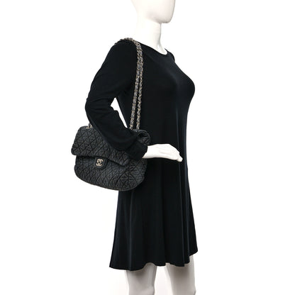 Chanel Denim Quilted Denimpression Flap Grey Black 2 of 11