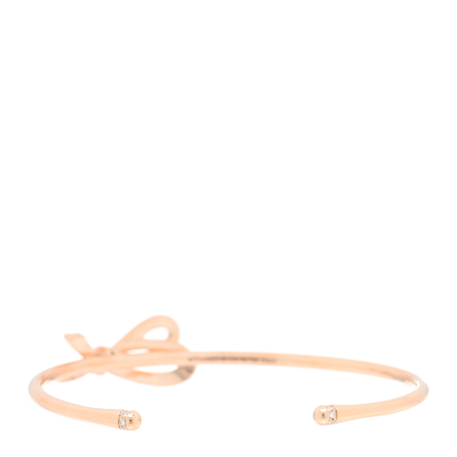 Tiffany 18K Rose Gold Diamond Bow Cuff Bracelet 2 of 3