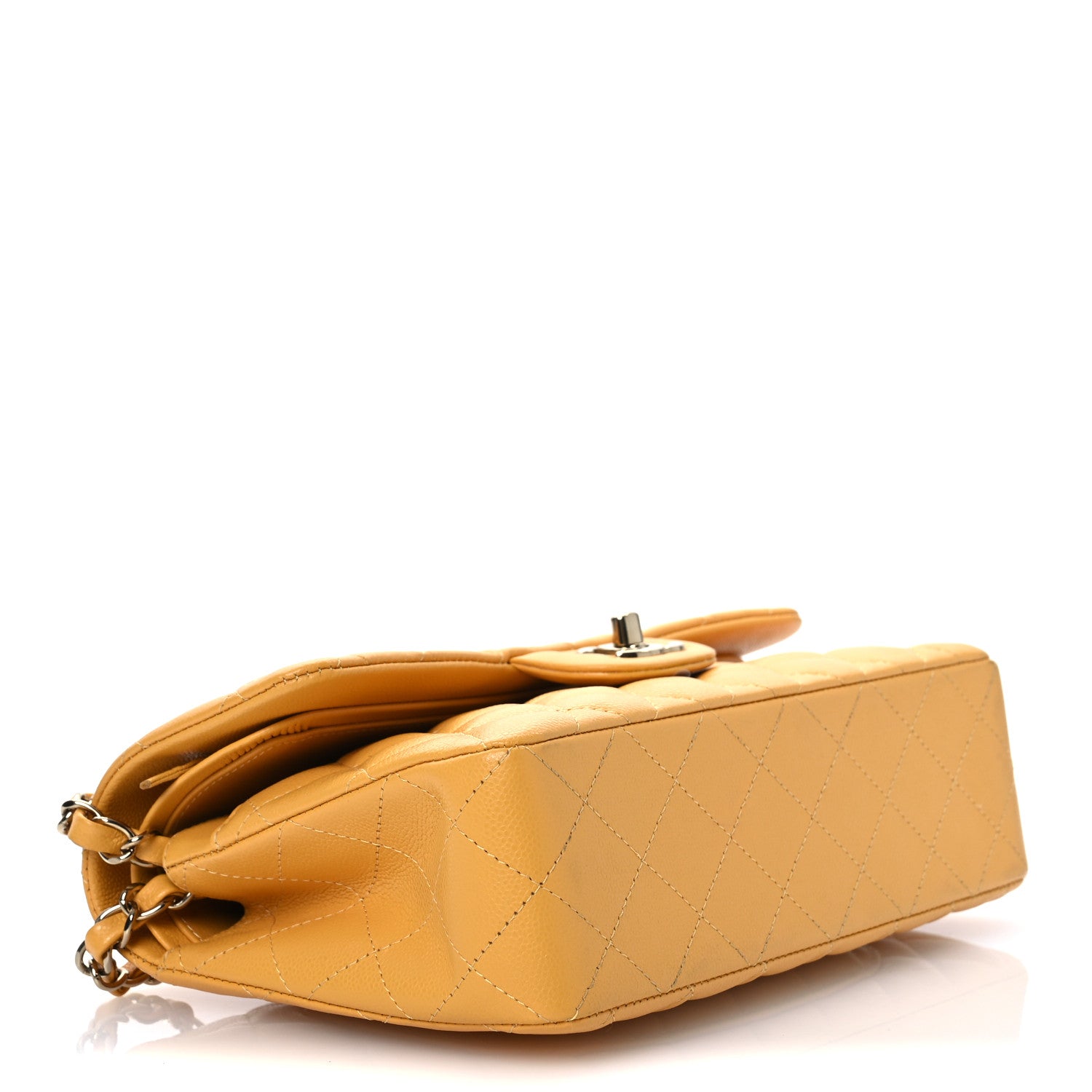 Chanel Caviar Quilted Small Double Flap Yellow 4 of 12