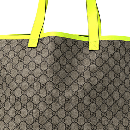 Gucci GG Supreme Monogram Totissima Shopping Tote Ebony Beige Yellow 8 of 10