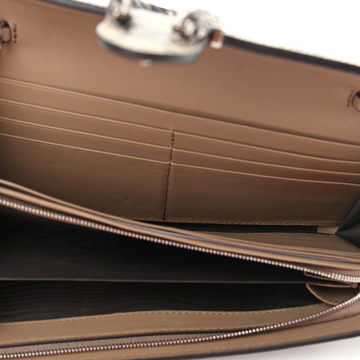 Gucci GG Supreme Monogram Dionysus Chain Clutch Wallet Beige Taupe 6 of 9