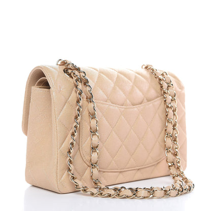 Chanel Iridescent Caviar Quilted Small Double Flap Beige 3 of 9