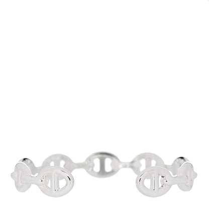Hermes Sterling Silver MM Chaine d'Ancre Enchainee Cuff Bracelet LG 2 of 5