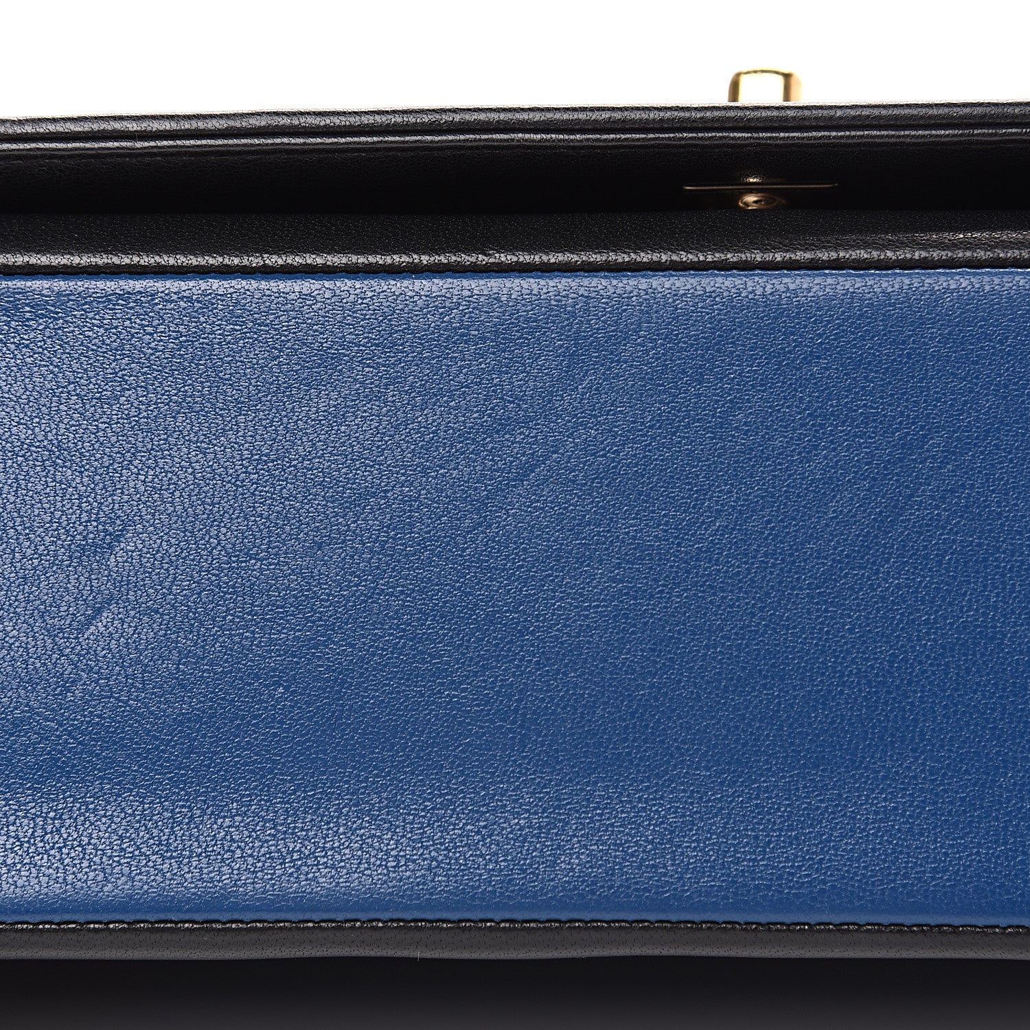 Chanel Sheepskin Quilted Vintage Mademoiselle Flap Blue Black 13 of 17
