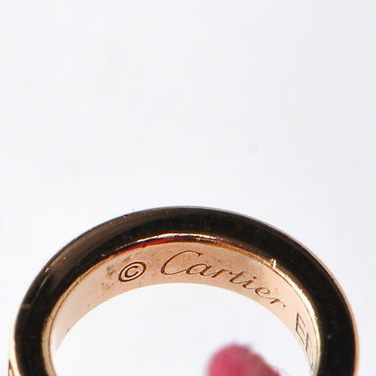 Cartier 18K Pink Gold Ceramic 4 Diamond LOVE Cord Bracelet Magenta 4 of 8