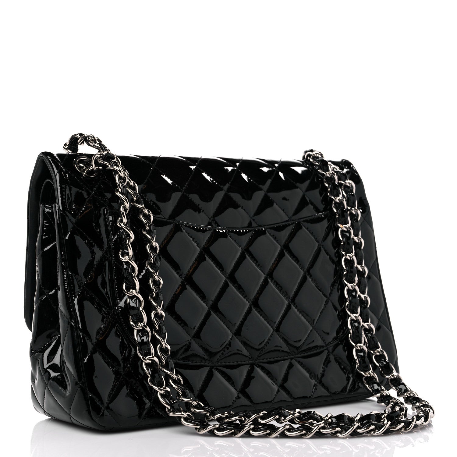 Chanel Patent Quilted Jumbo Double Flap Black 3 of 11