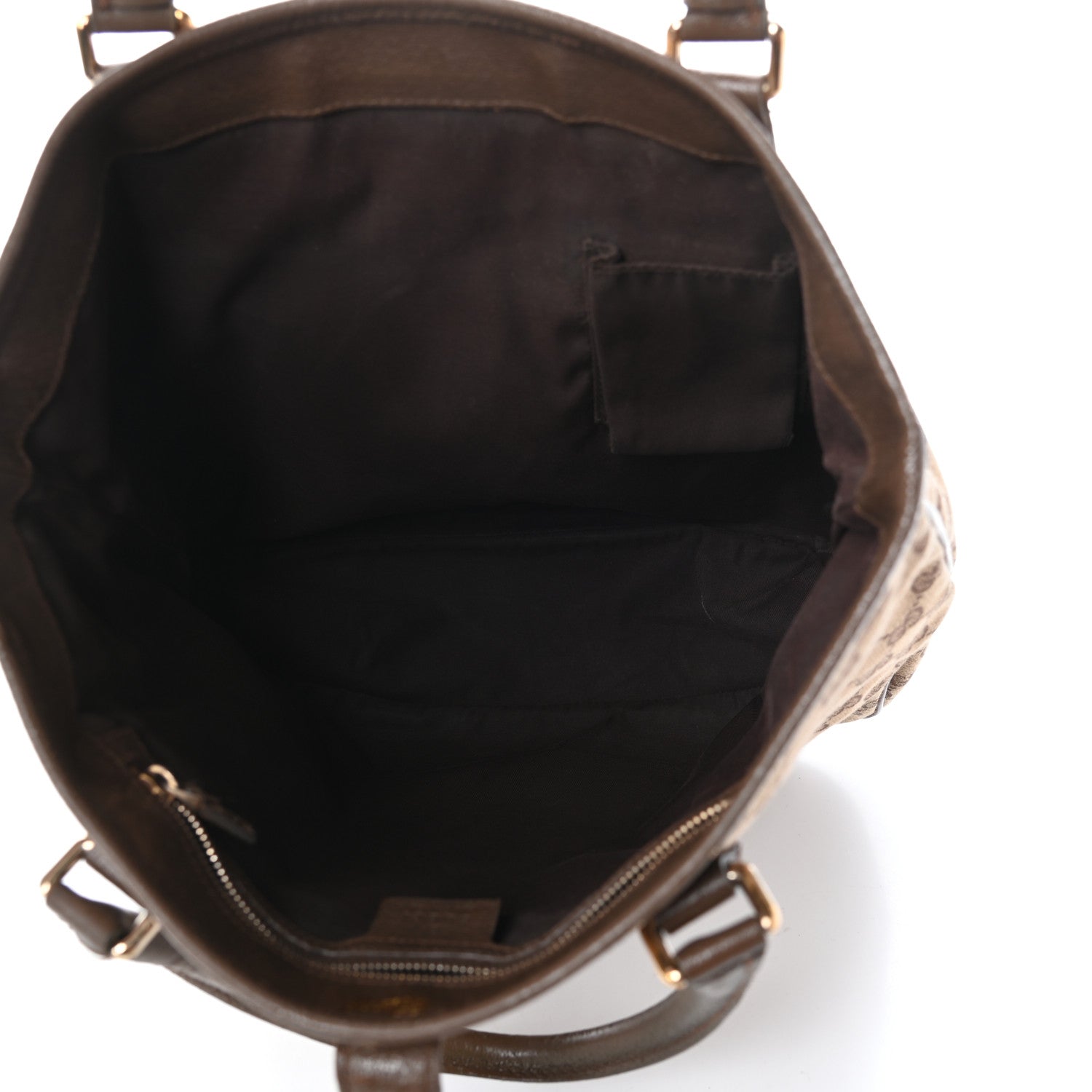 Gucci Monogram Piston Lock Tote Brown 5 of 9