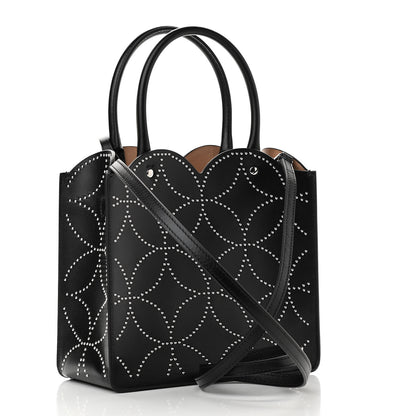 Alaia Calfskin Arabesque 20 Studded Garance Tote Black 3 of 9