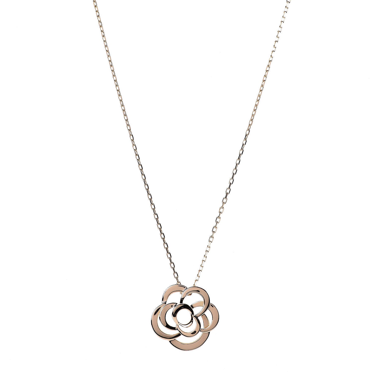 Chanel 18K Yellow Gold Fil de Camelia Pendant Necklace 1 of 7