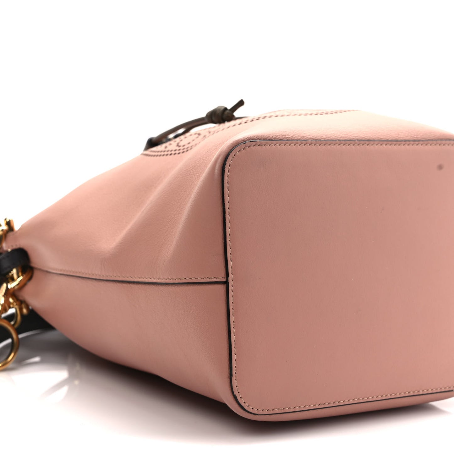 Vitello Grace F is Fendi Stamp Patch Perforated Small Mon Tresor Bucket Bag Rosa Bourbon