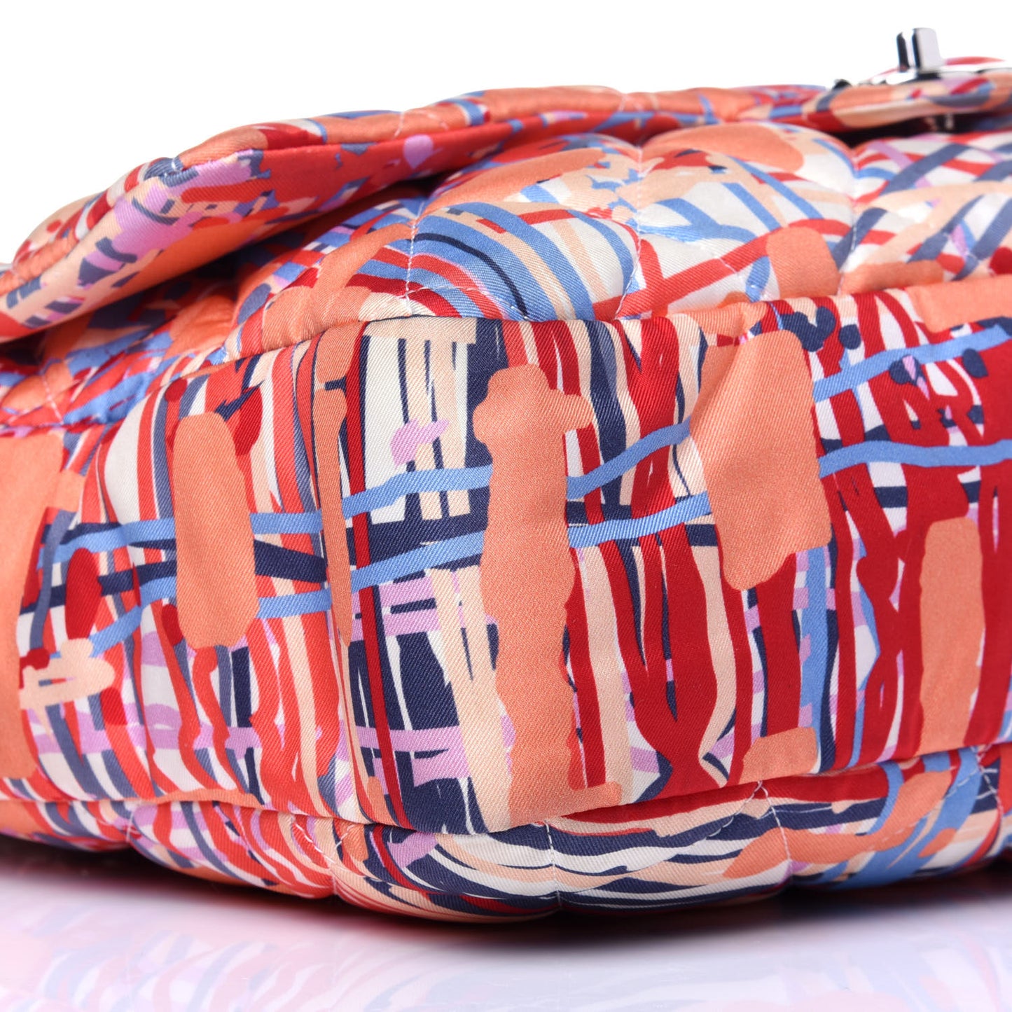 Foulard Fabric Quilted Printed Large Flap Orange