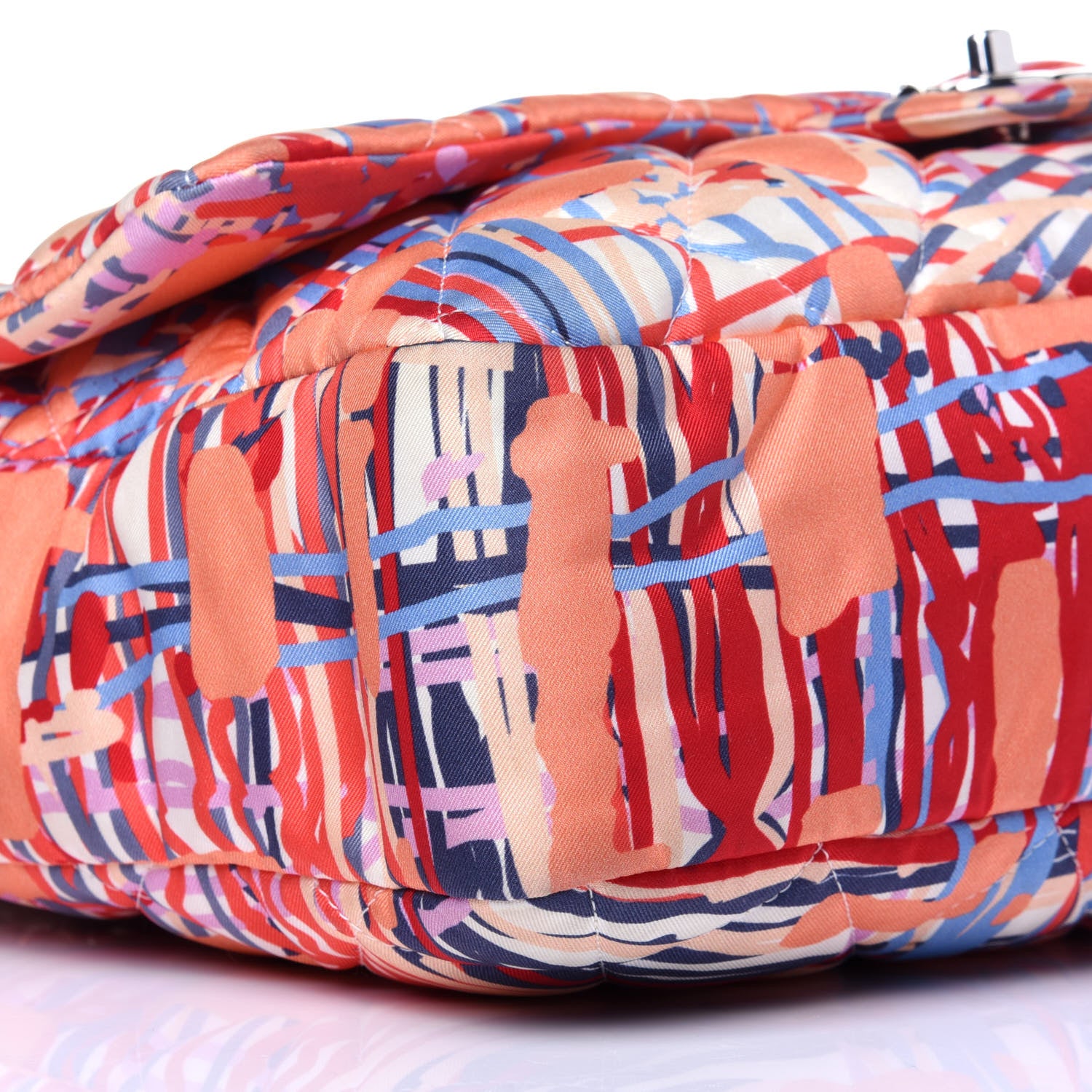 Chanel Foulard Fabric Quilted Printed Large Flap Orange 9 of 13