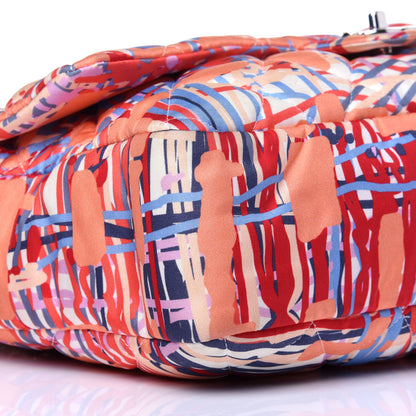 Chanel Foulard Fabric Quilted Printed Large Flap Orange 9 of 13