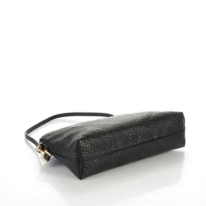 Burberry Signature Grain Calfskin Check Embossed Small Chichester Crossbody Clutch Bag Black 4 of 8