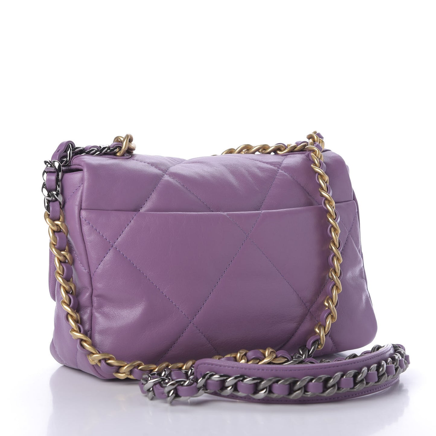 Goatskin Quilted Medium 19 Flap Violet Purple