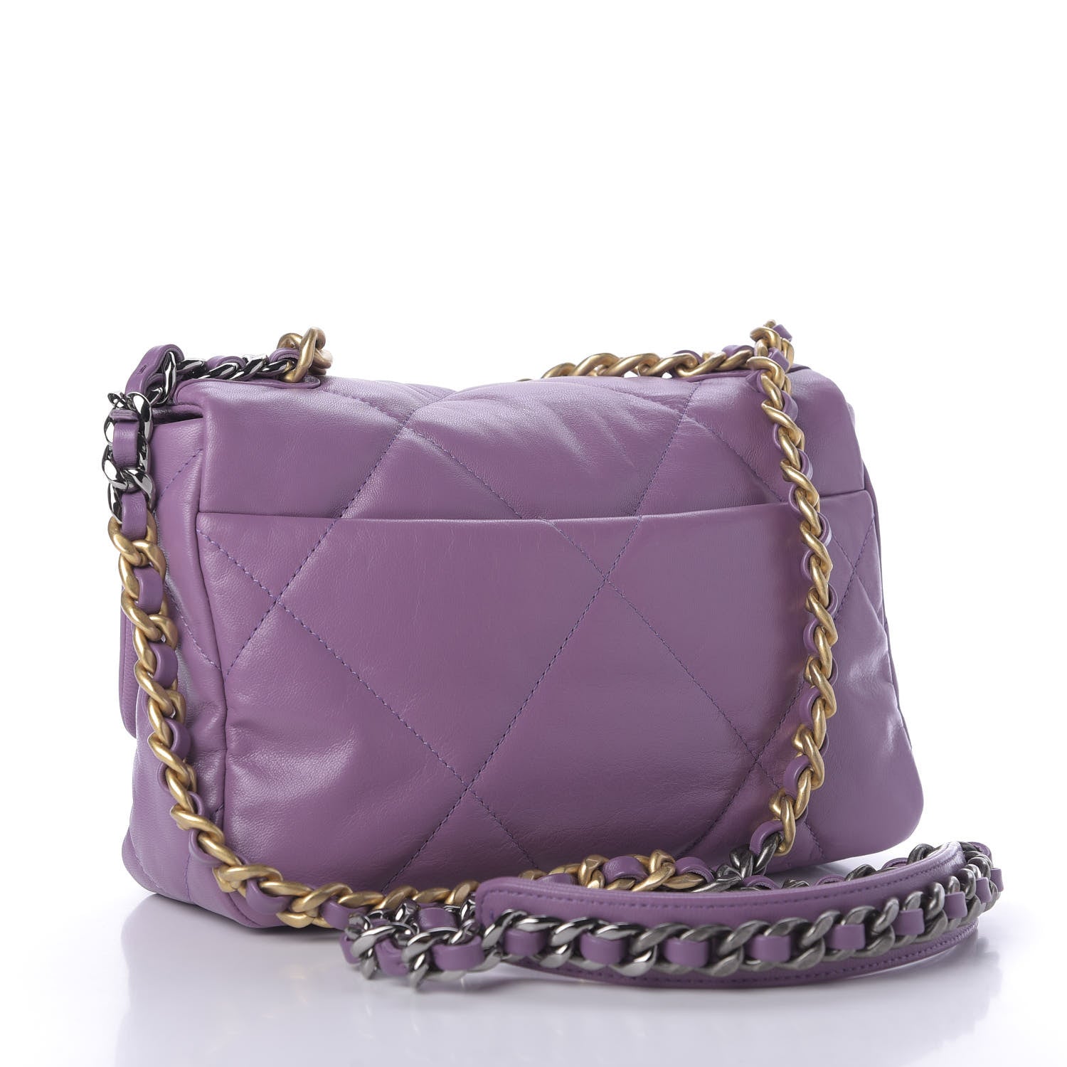 Chanel Goatskin Quilted Medium 19 Flap Violet Purple 3 of 9