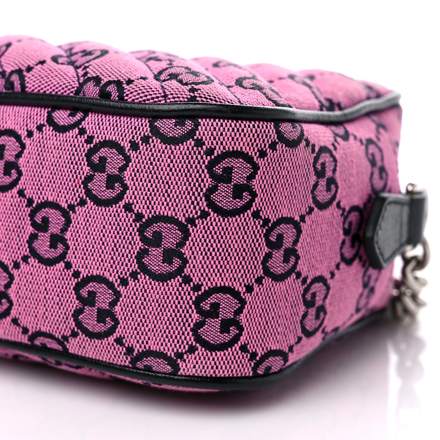 Gucci Monogram Multicolor Matelasse Diagonal Small GG Marmont Chain Shoulder Bag Pink Blue 10 of 10
