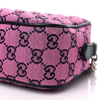 Gucci Monogram Multicolor Matelasse Diagonal Small GG Marmont Chain Shoulder Bag Pink Blue 10 of 10