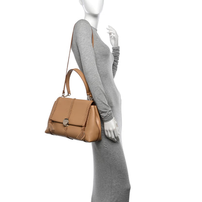 Chloe Grained Calfskin Medium Penelope Shoulder Bag Milky Brown 2 of 10