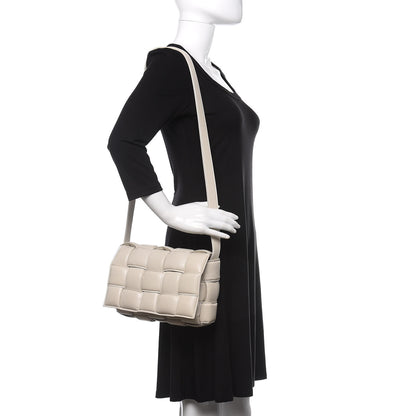 Bottega Veneta Paper Calfskin Maxi Intreccio Padded Cassette Crossbody Bag White 2 of 11