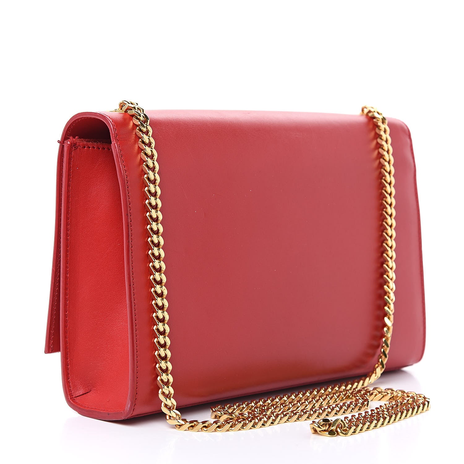 Saint Laurent Smooth Calfskin Medium Classic Monogram Kate Tassel Satchel Lipstick Red 3 of 14